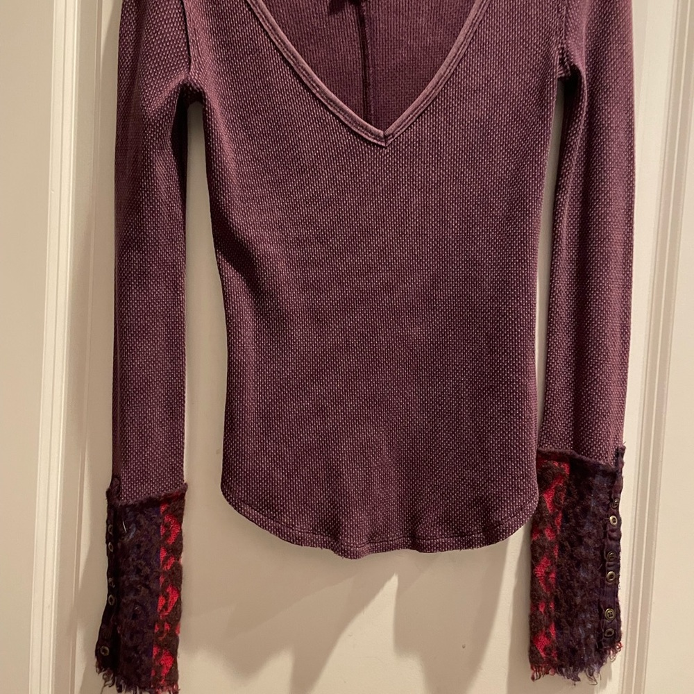 We The Free Deep Purple Long Sleeve Top